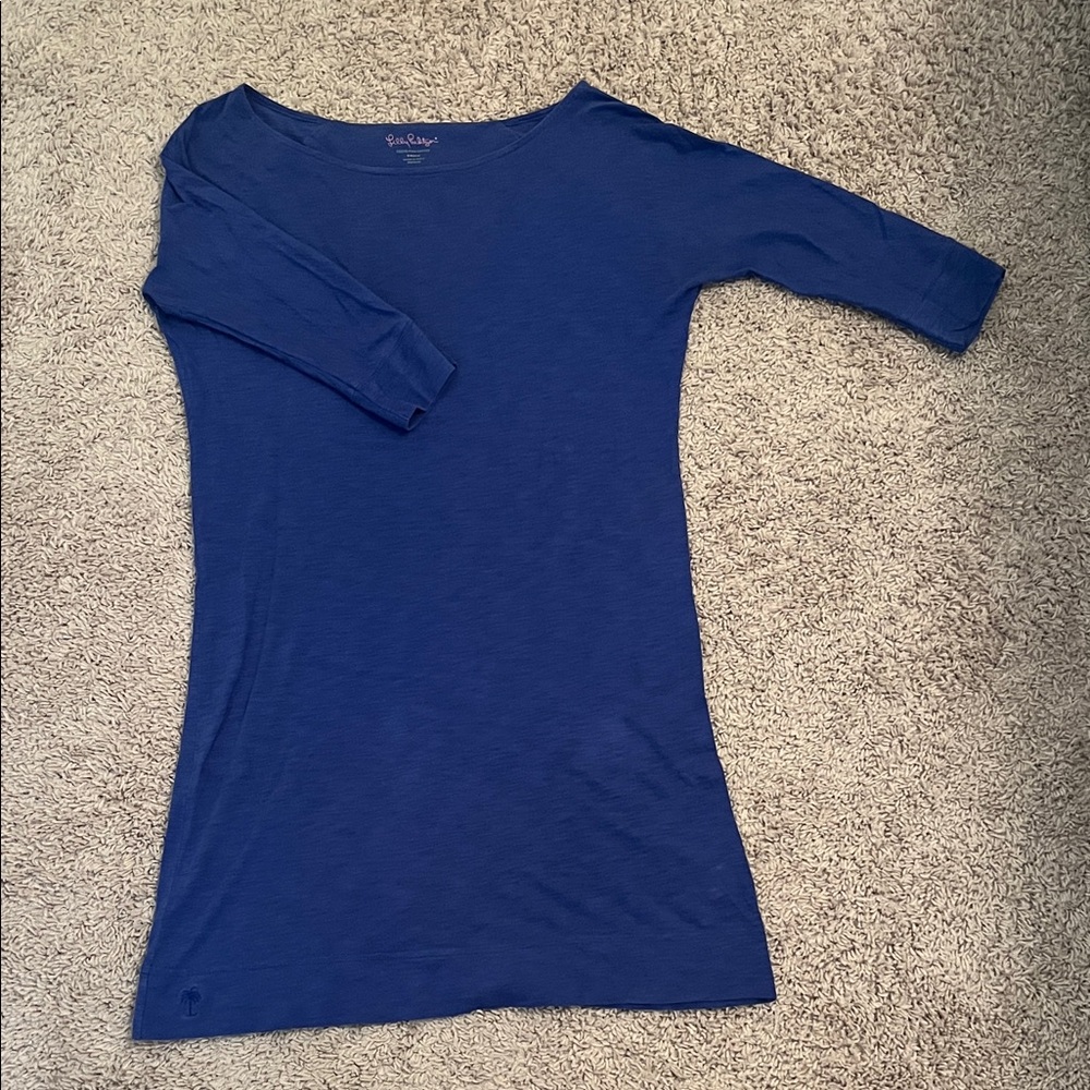 Solid Blue Women's T-shirt dress